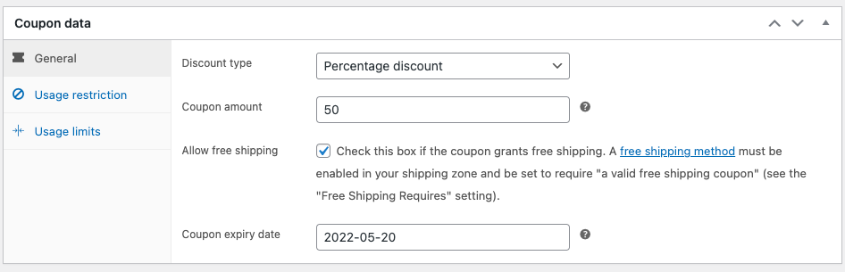 Configuración general de personalización de cupones