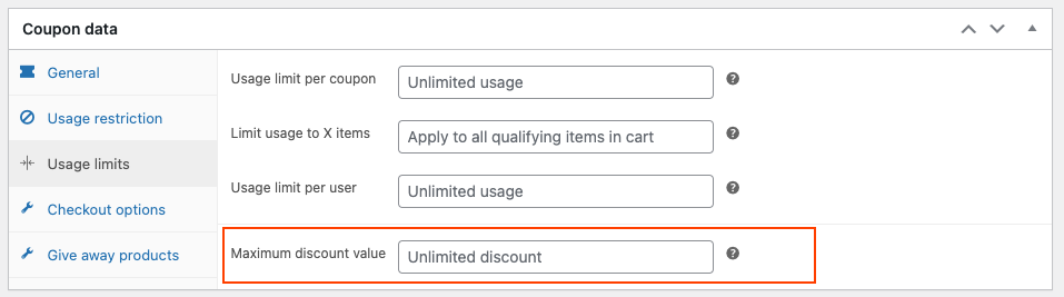 Configure el valor de descuento máximo con Smart Coupons para WooCommerce