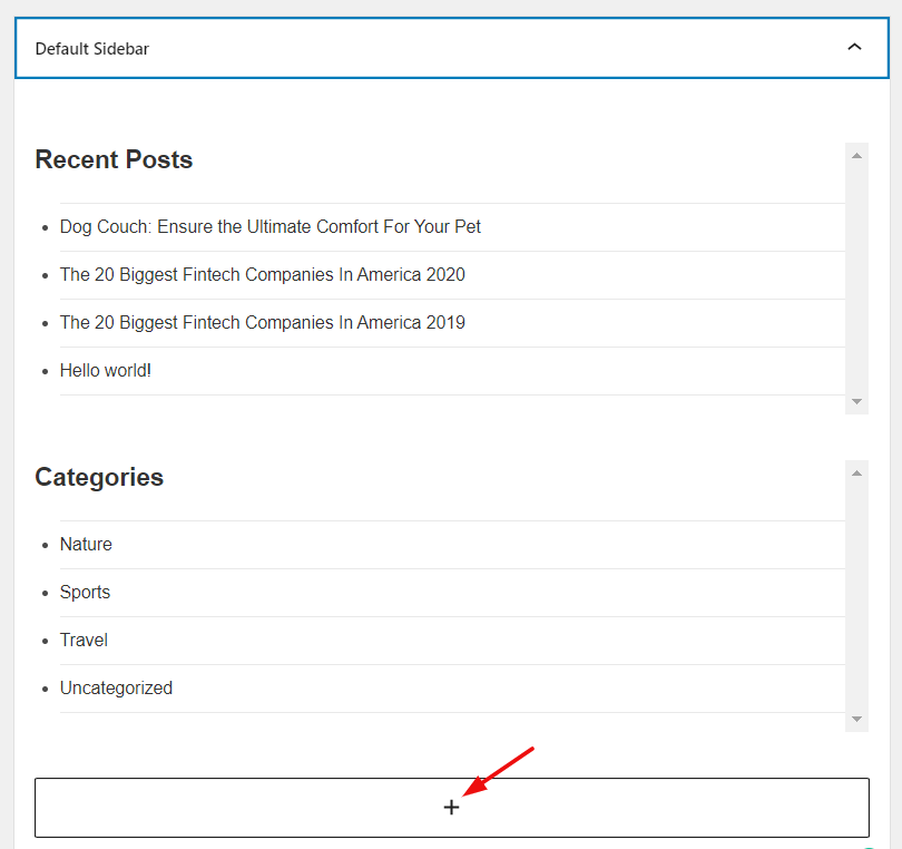 Jak dodać pasek wyszukiwania w WordPress w ciągu kilku minut 3 Default sidebar