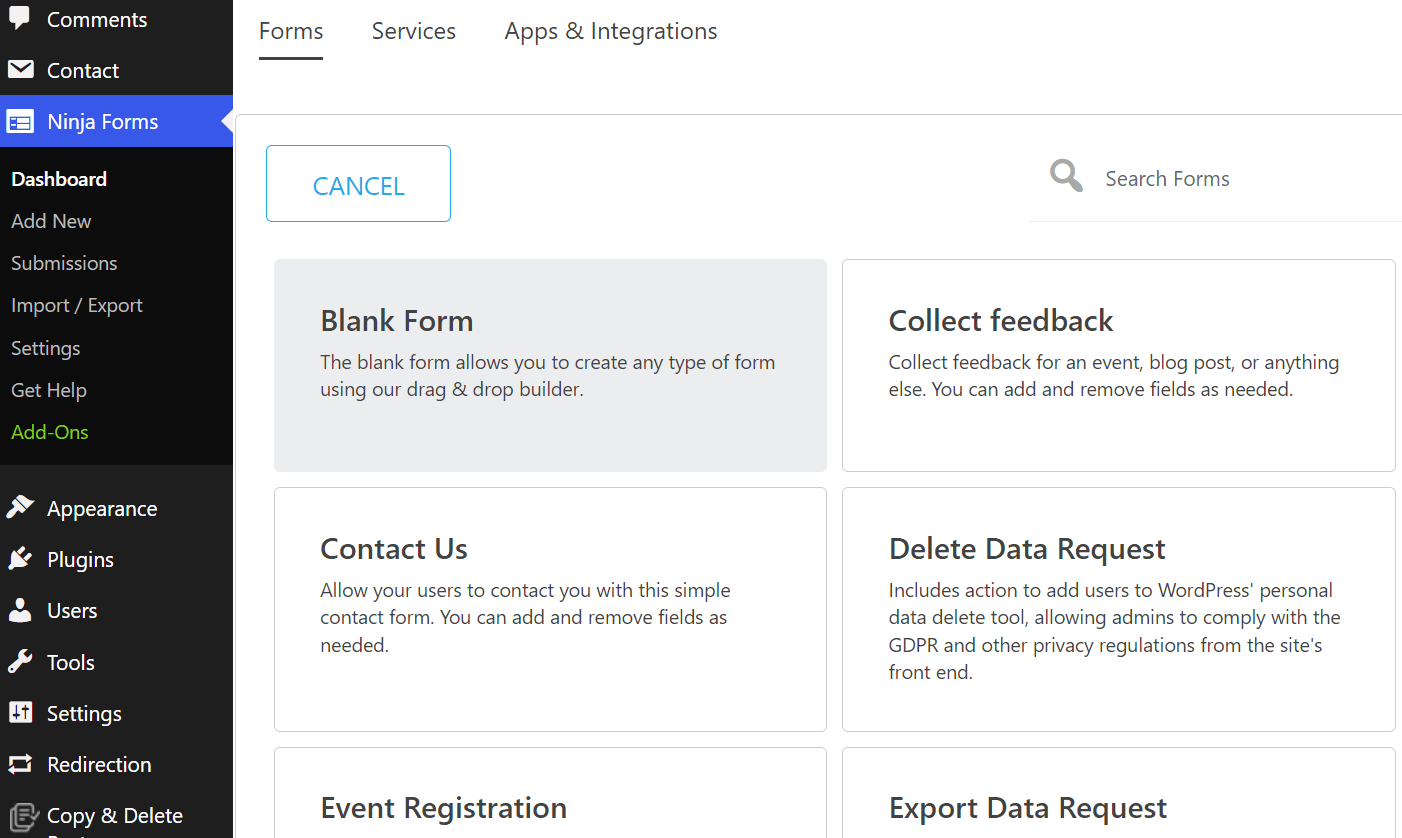 Contact Form 7 vs Ninja Forms : une comparaison détaillée 6 Ninja forms templates
