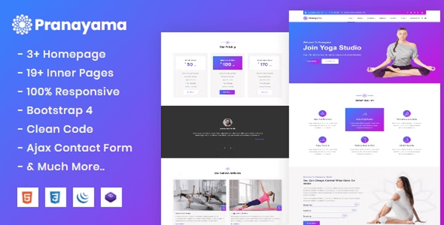 Pranayama - modelo de site de ioga html