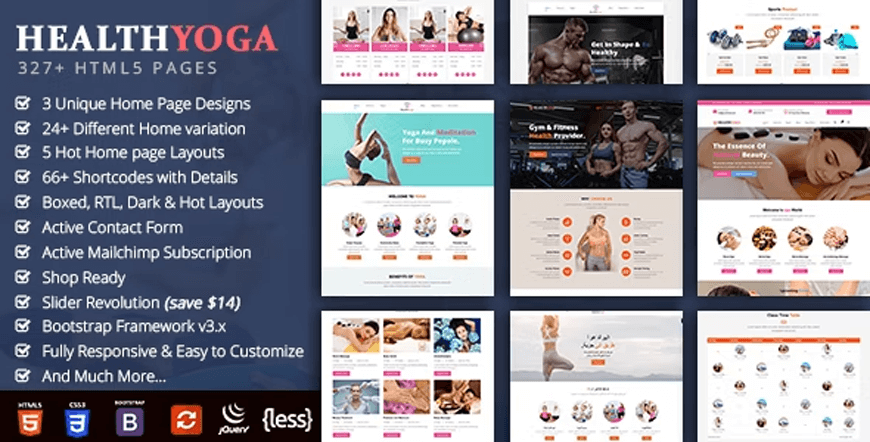 Health Yoga - modelo de site de instrutores de ioga