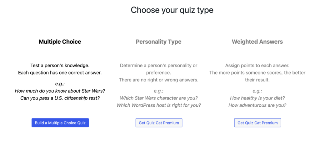 WordPress 퀴즈 메이커 플러그인 - Quiz Cat