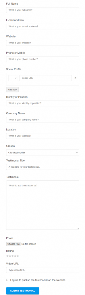 Testimonial-Sammlung bildet echte Testimonials Testimonial collection forms Real testimonials