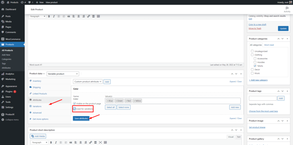 ProductX 7용 WooCommerce 변형 견본 애드온 소개 Add Attribute for Variations