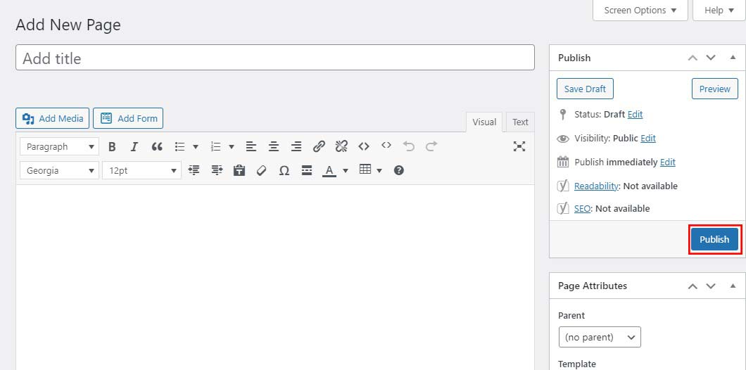 WordPressページを公開する