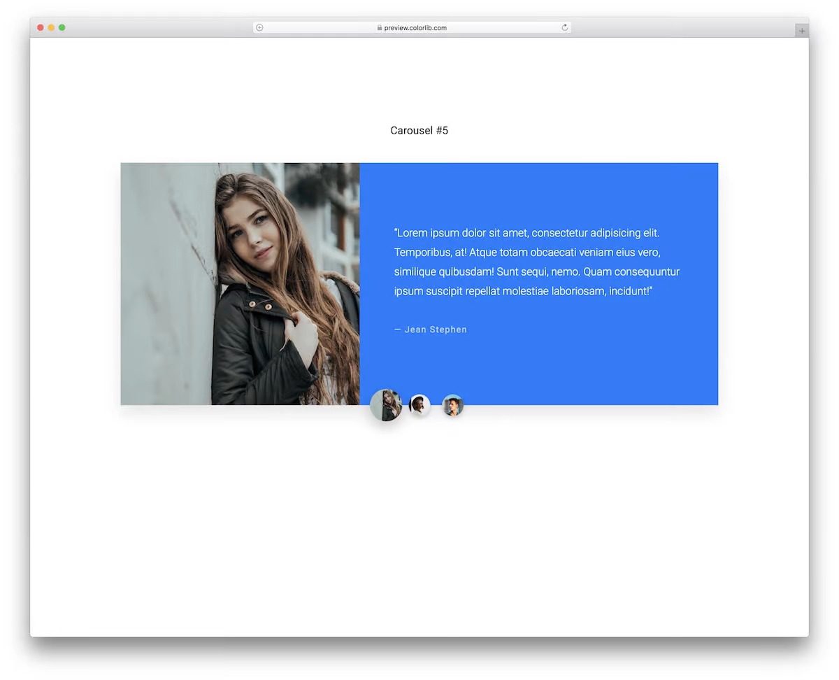 Kolorowy darmowy szablon karuzeli Bootstrap