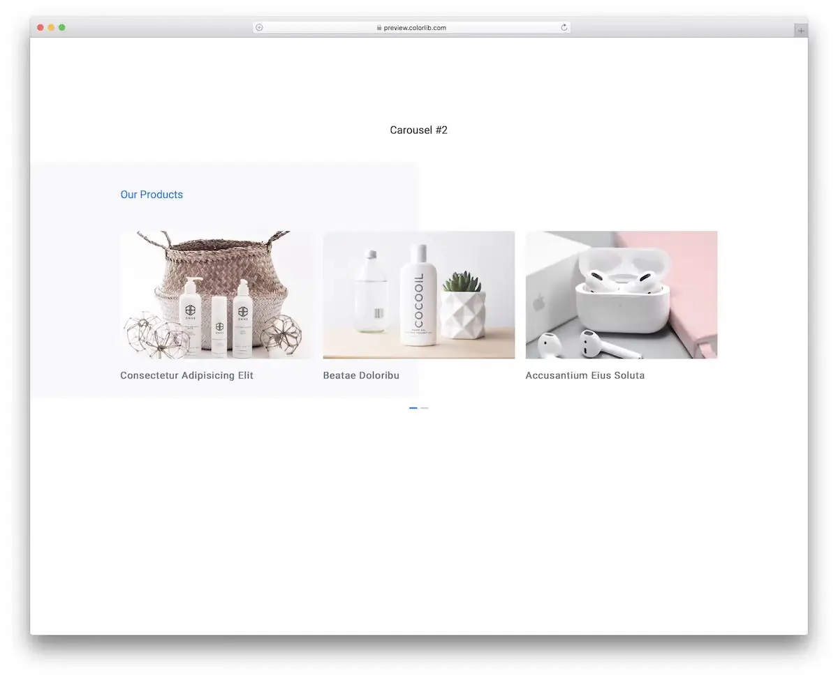 Darmowy szablon karuzeli Bootstrap online