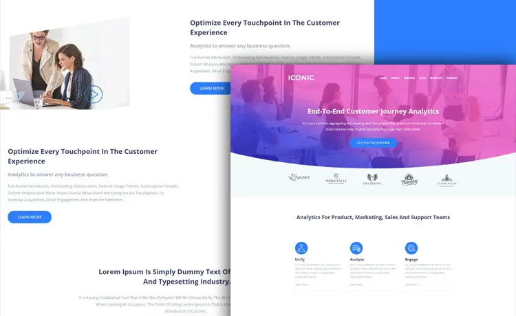 Kultowy darmowy szablon wideo Bootstrap