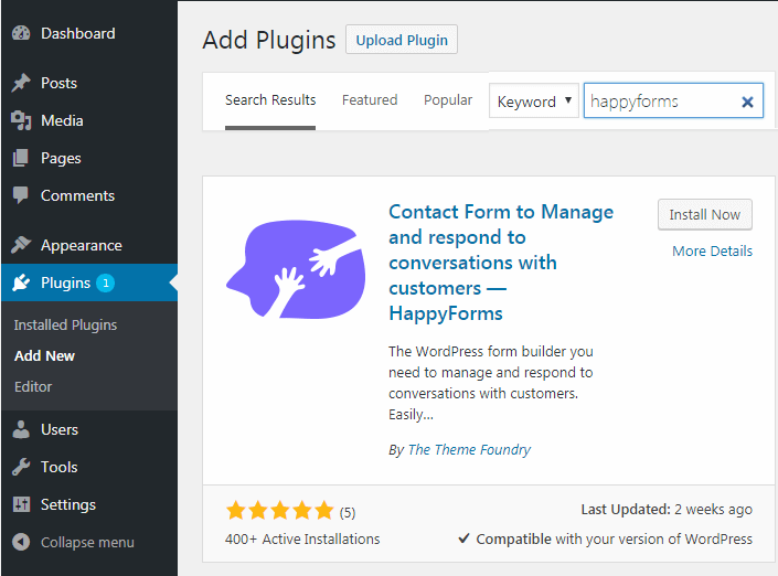 installazione di happyforms