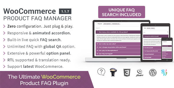 WooCommerce 제품 FAQ 관리자