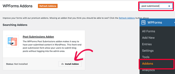 Gönderi gönderme eklentisini yükle Install post submission addon