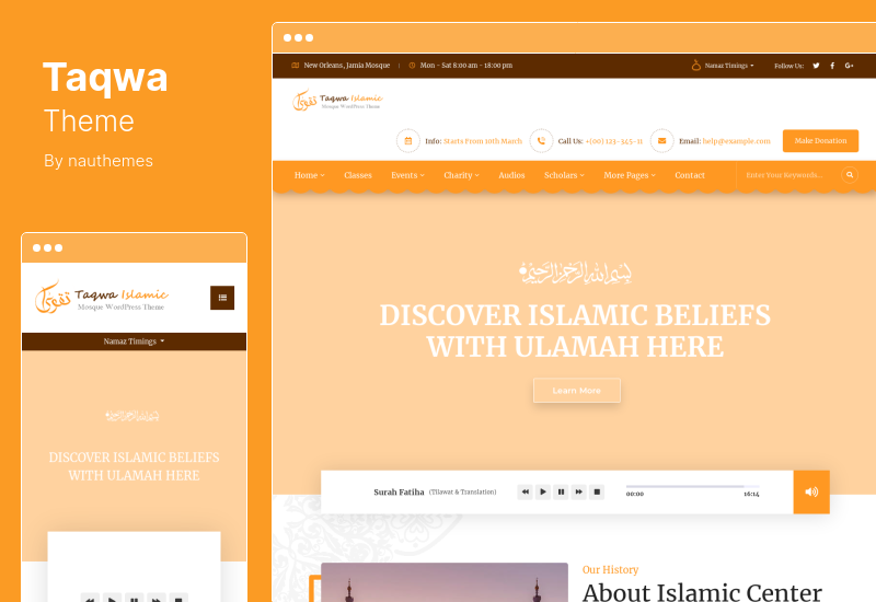 Tema Taqwa - Tema de WordPress del Centro Islámico