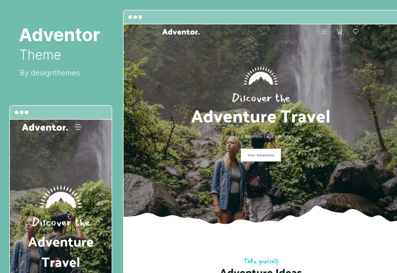 Motyw Adventor — motyw WordPress przygoda podróżnicza i turystyka