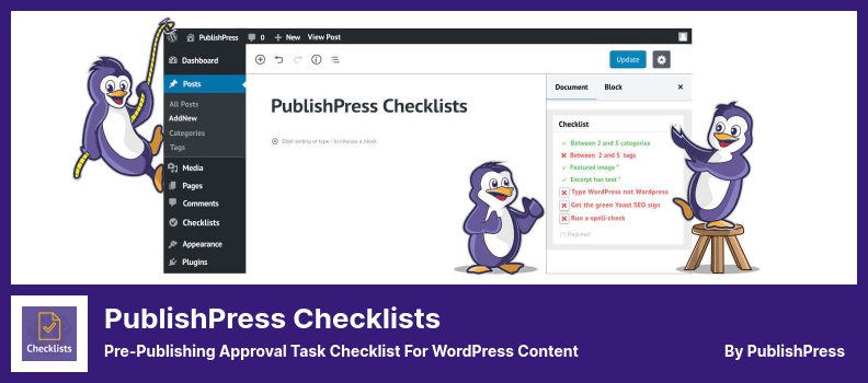 Complemento de listas de verificación de PublishPress: lista de verificación de tareas de aprobación previa a la publicación para contenido de WordPress