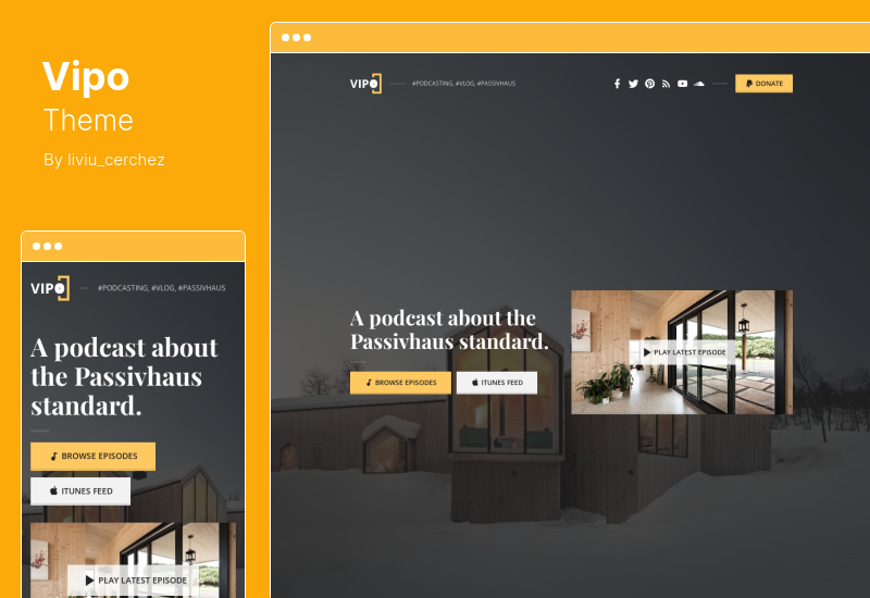 Tema Vipo - Tema de WordPress para podcasts de audio/video y vlogs