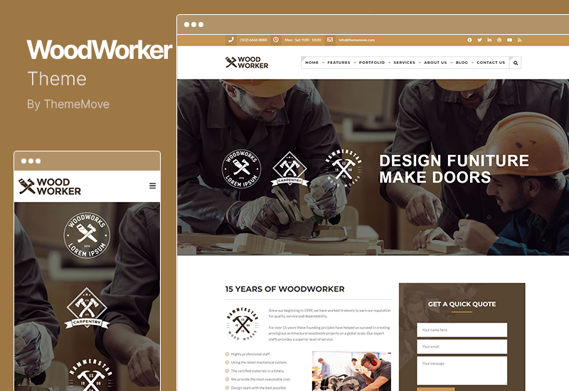 WoodWorker Teması - Carpenter Handy Service WordPress Teması
