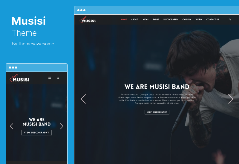 Musisi Teması - Müzisyenler Grupları için WordPress Temaları