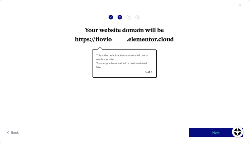 Agregue su nombre de dominio del sitio web de Elementor Cloud.
