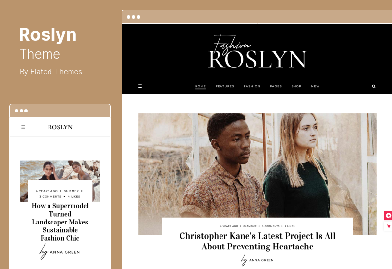 Tema Roslyn - Tema de WordPress para revista de moda Blogger