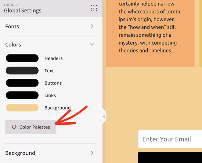 seedprod-global-settings - SeedProd SeedProd custom landing page colors