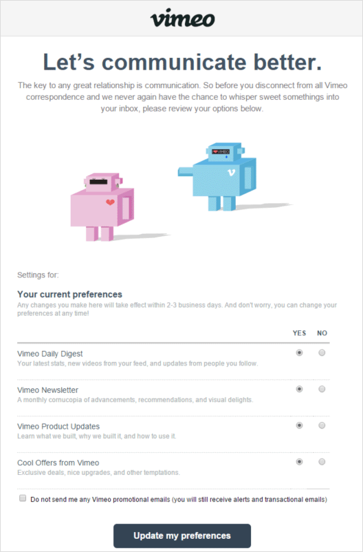vimeo-email-unsubscribe-page - SeedProd Vimeo email unsubscribe page