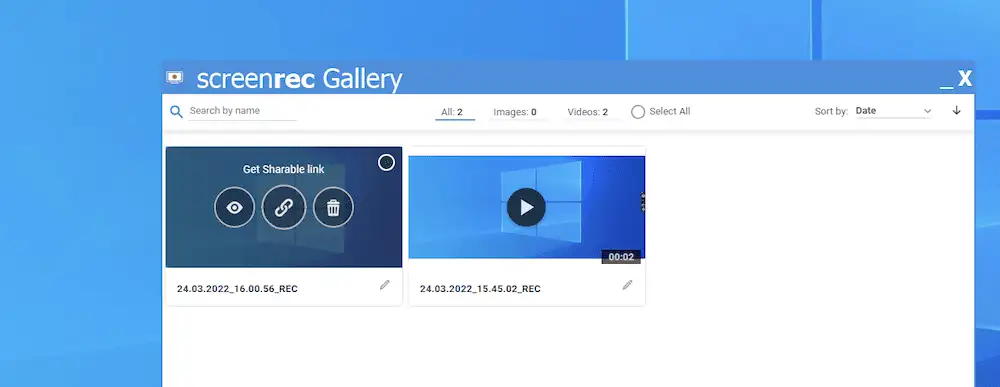 cómo grabar la pantalla en Windows: las opciones para una captura individual en la Galería ScreenRec