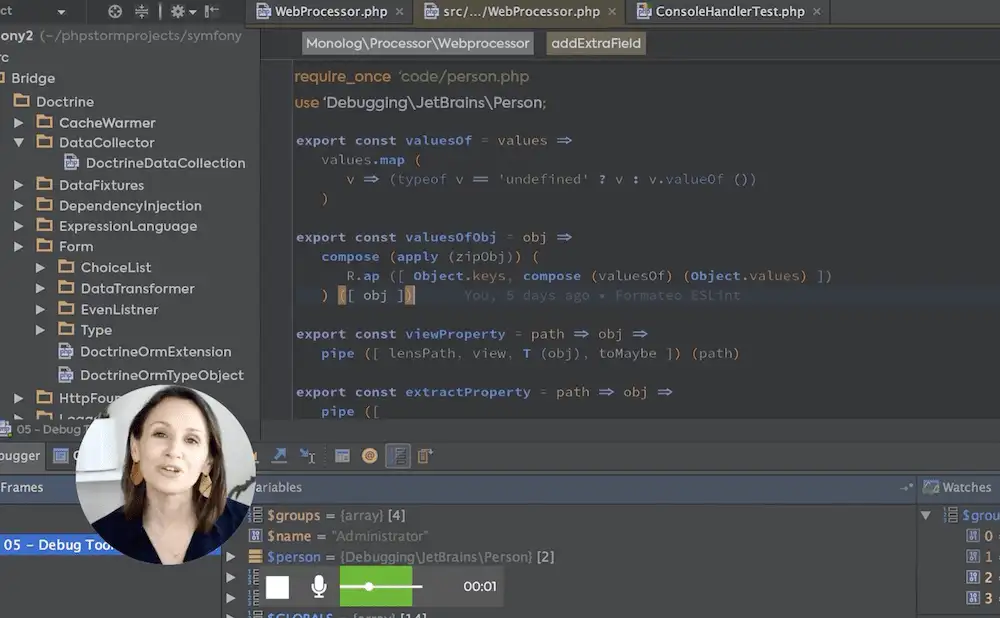 Opción de superposición de cámara frontal de ScreenRec.