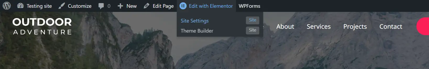 การแก้ไข Astra Theme ด้วย Elementor