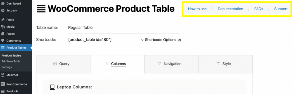 WooCommerce 제품 테이블 플러그인에서 WooCommerce 주문 양식을 편집하기 위한 추가 문서입니다.