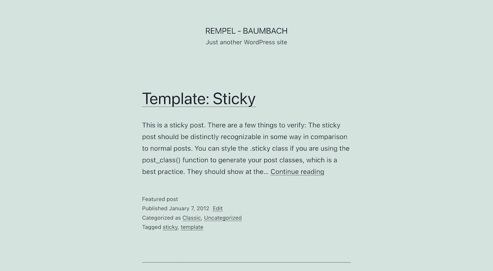 WordPress-Standardthema