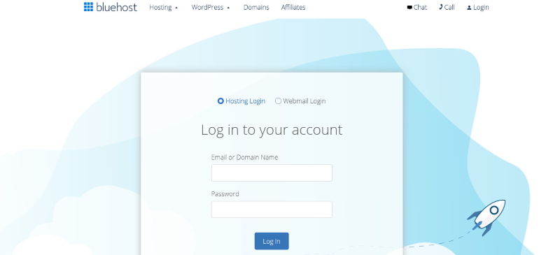 Connexion Bluehost