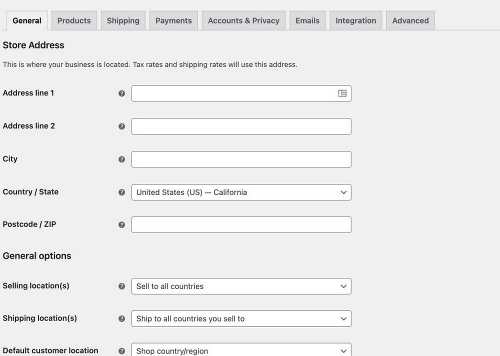 woocommerce 常規設置