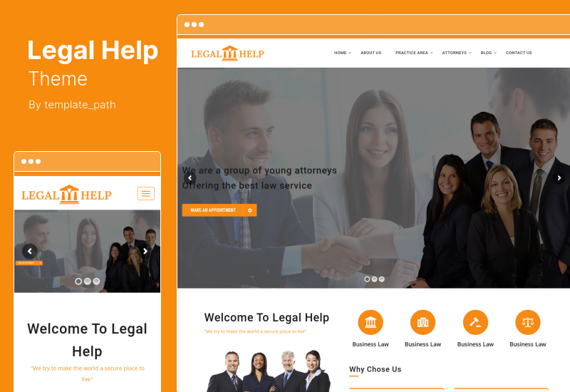 Thème d'aide juridique - Thème WordPress pour cabinet d'avocats