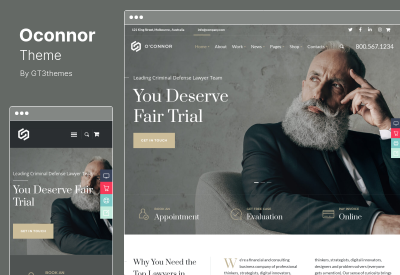 Thème Oconnor - Droit, Thème WordPress Avocat Avocat