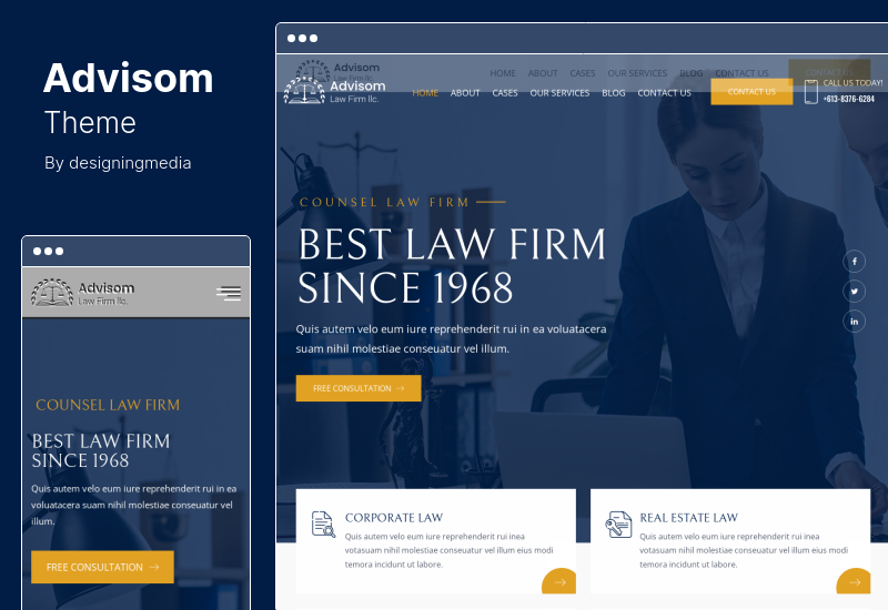 Thème Advisom - Thème WordPress pour cabinet d'avocats