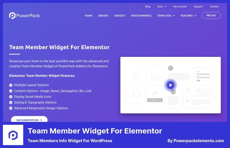 Elementor 플러그인용 팀원 위젯 - WordPress용 팀원 정보 위젯