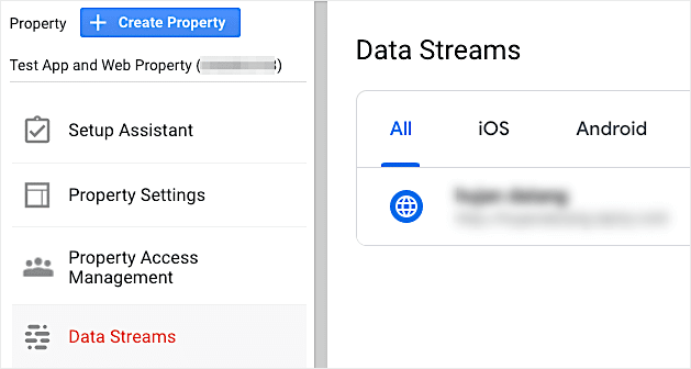 fluxos de dados em ga4 - IsItWP - Detector de tema WordPress gratuito data streams in ga4