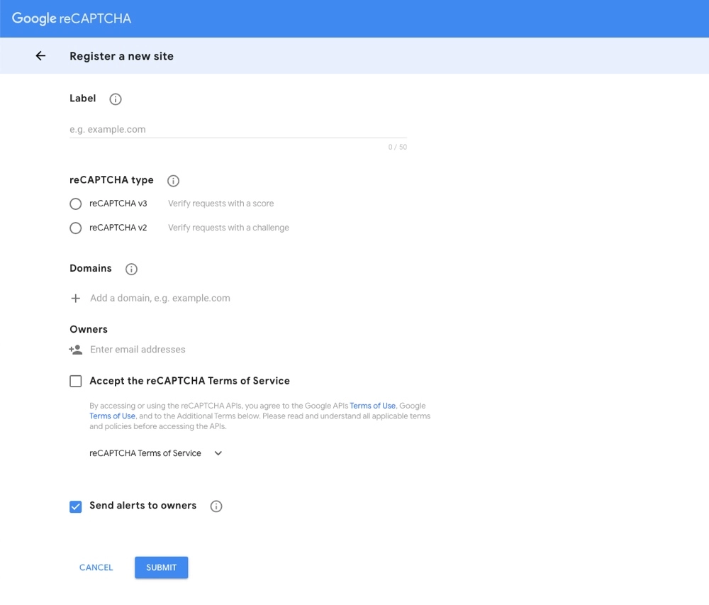 Formulir Google ReCAPTCHA