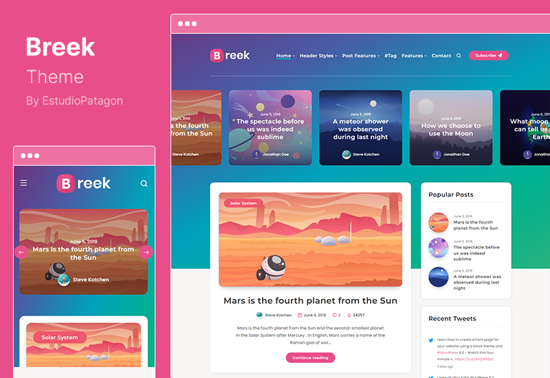 Breek Theme - Tema de WordPress de albañilería mínima y ligera