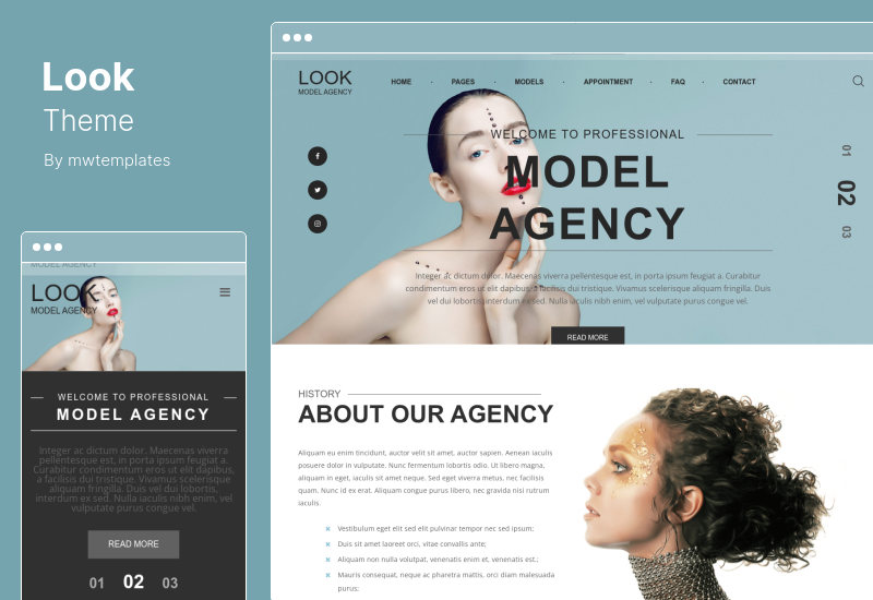 Look Theme - 時尚模特作品集 WordPress 主題