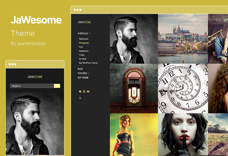 JaWesome 主題 - 設計產品組合 WordPress 主題