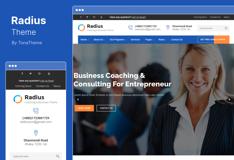 Radius 主題 - 商務培訓 WordPress 主題