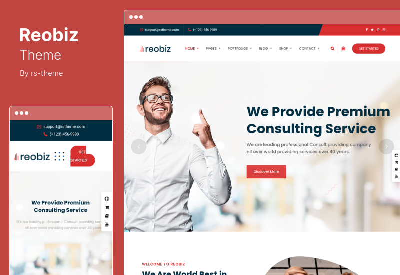 Reobiz 主題 - 諮詢業務 WordPress 主題