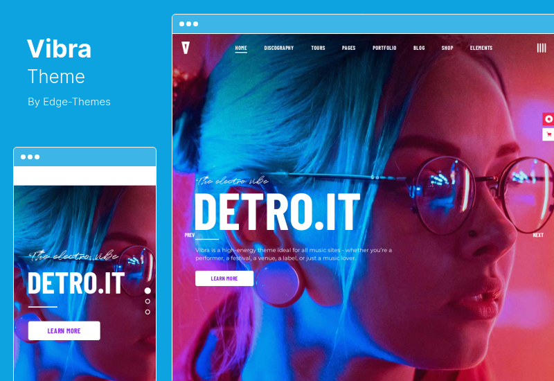 Vibra Theme - 适用于 DJ、艺术家节的音乐 WordPress 主题