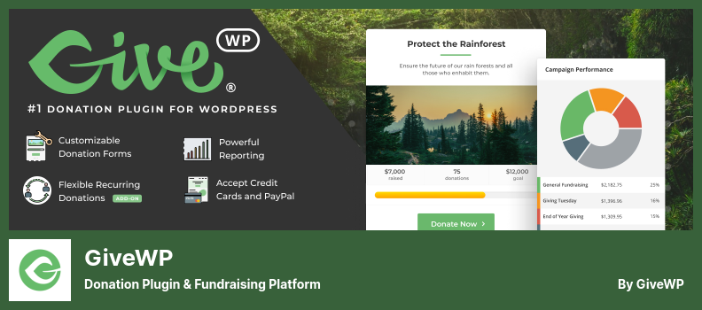 Plugin GiveWP - Plugin de doação e plataforma de arrecadação de fundos