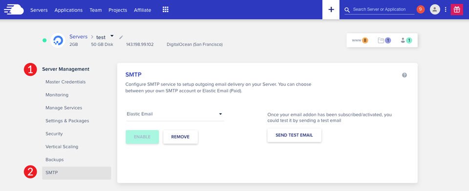 SMTP-Serververwaltung