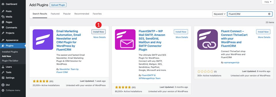 Installieren Sie FluentCRM