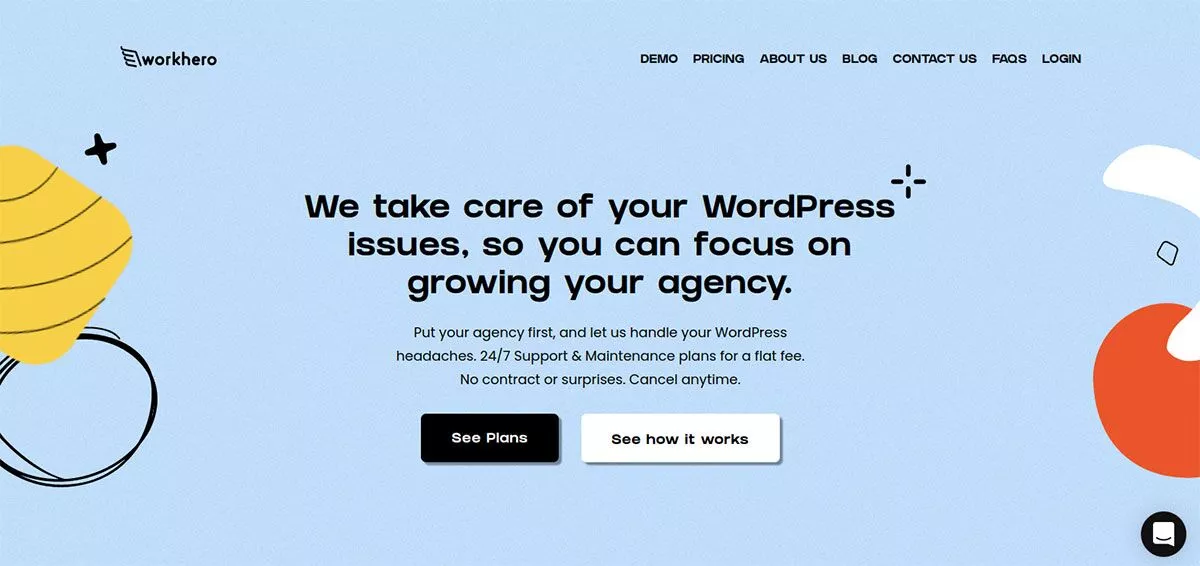 captura de pantalla del sitio web de Work Hero