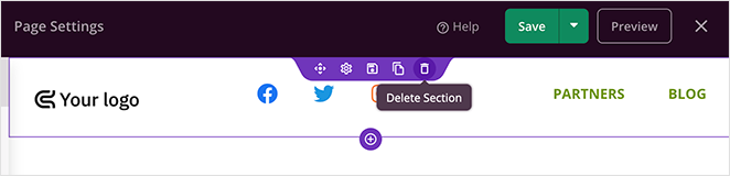 удалить меню навигации - SeedProd Remove landing page navigation